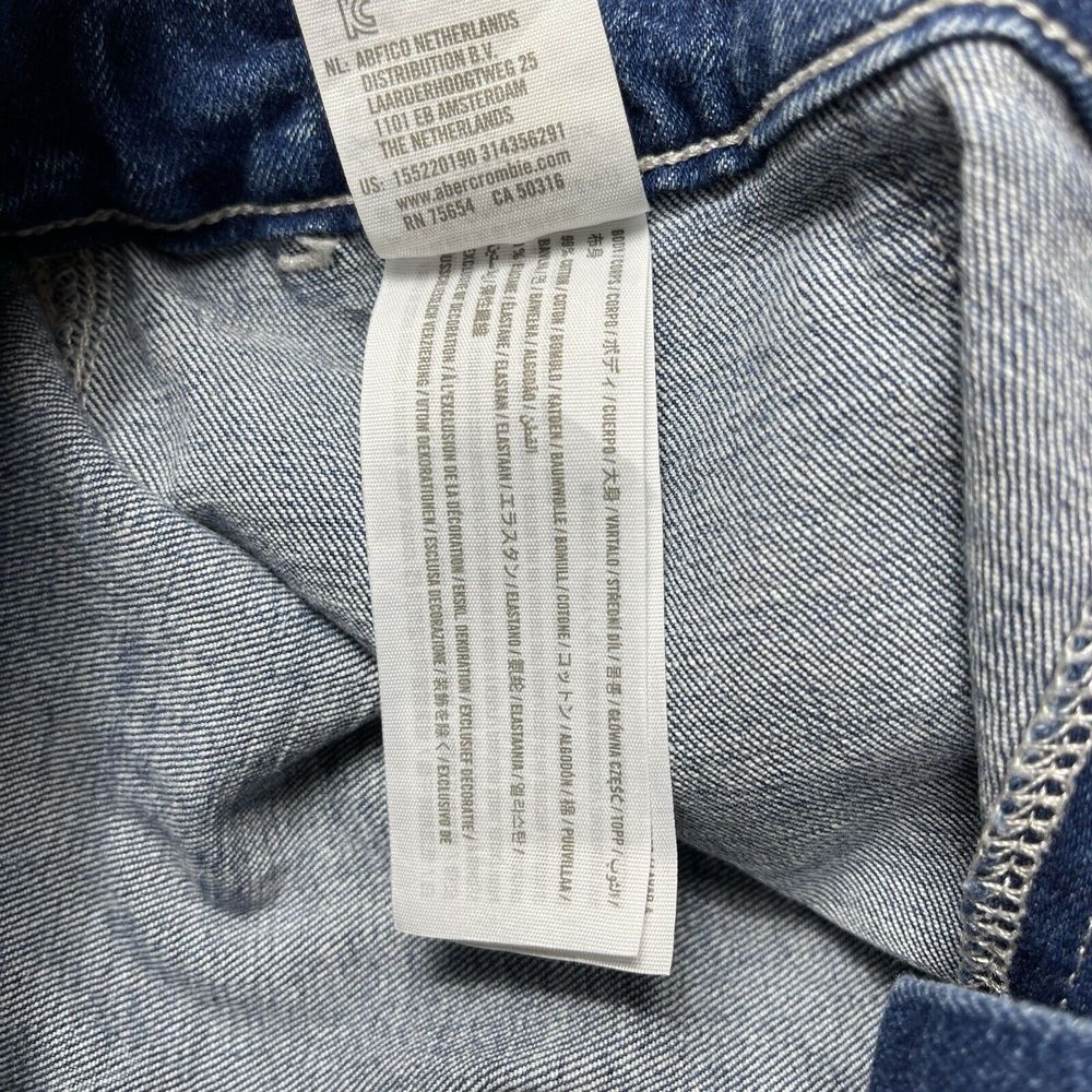 Abercrombie & Fitch Jeans Womens 29/8 Blue Denim Ultra High Rise Straight Belted - Picture 11 of 13